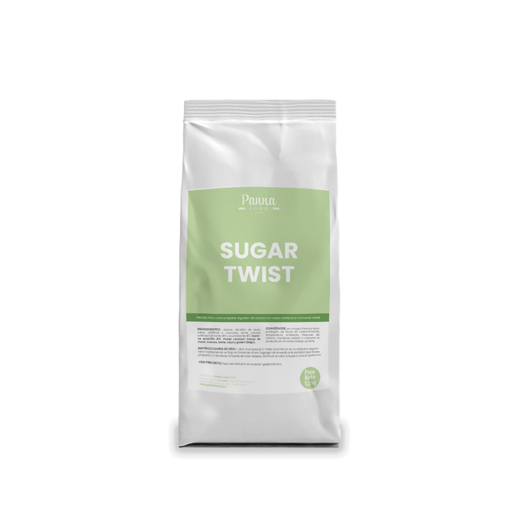Mezcla para algodón de dulce Sugar Twist sabor a manzana verde x 1,5 kg - Panna Food