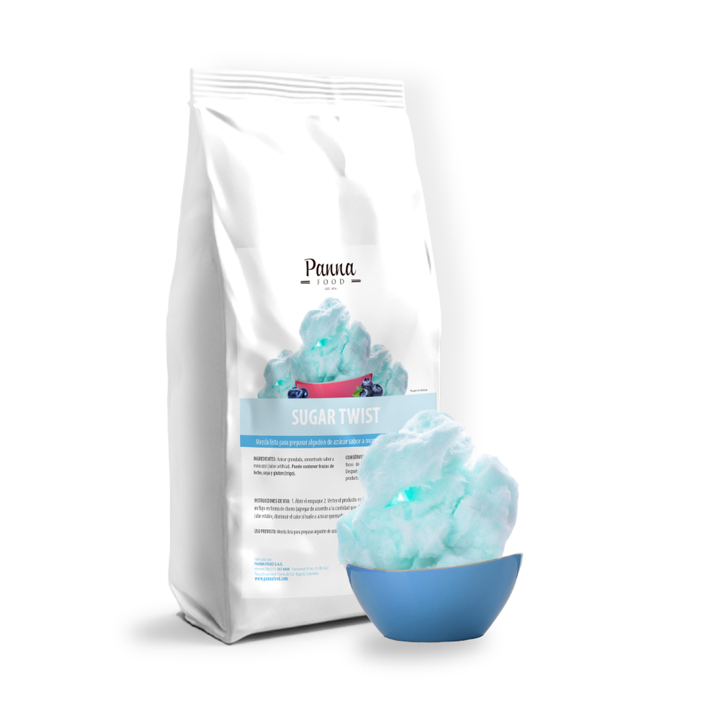 Mezcla para algodón de dulce Sugar Twist sabor a mora azul x 1,5 kg - Panna Food MD