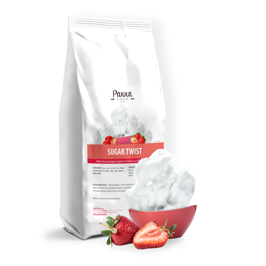 Mezcla para algodón de dulce Sugar Twist sabor a Fresa x 1,5 kg - Panna Food MD
