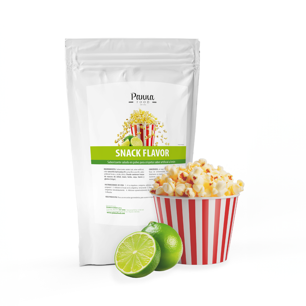 Saborizante en polvo para crispetas Snack Flavor Limón x 500 g - Panna Food