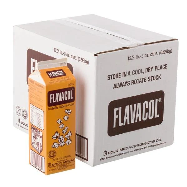 [2045-12K] Saborizante en polvo Flavacol sabor sal y mantequilla caja x 12 unidades de 35 oz. - Gold Medal